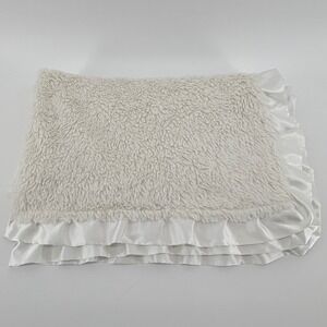 Parents Choice Cream Ivory Rosette Swirl Baby Blanket Satin Ruffle BGP260M200SI